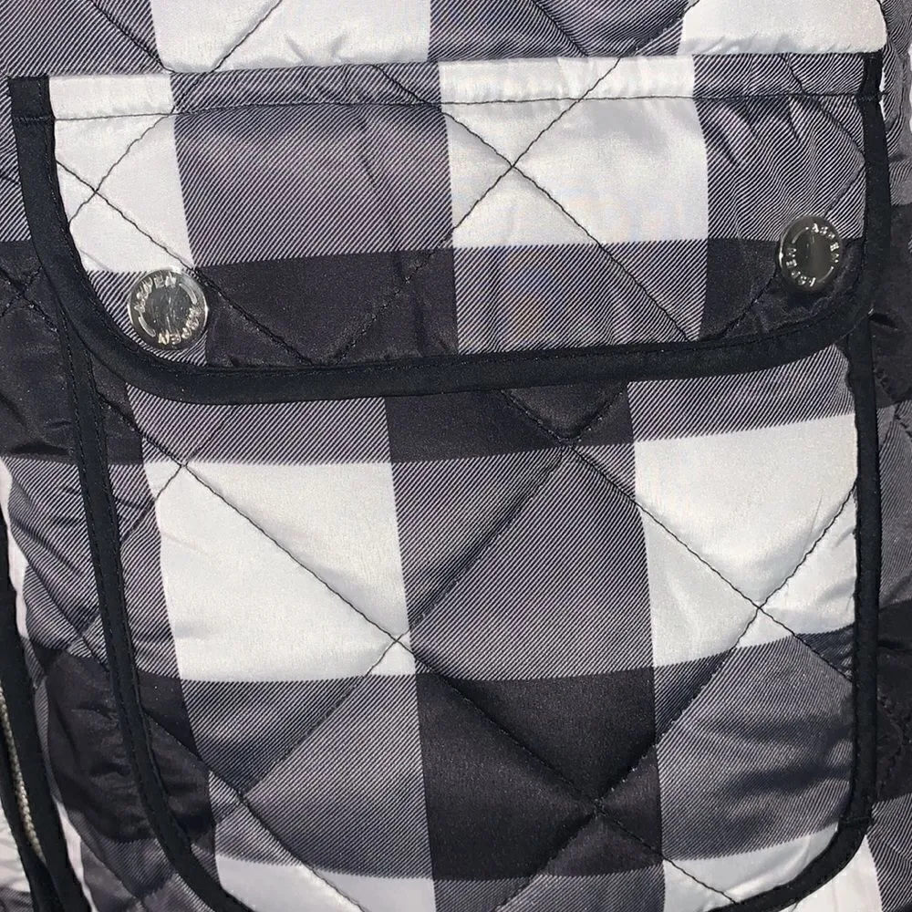 Aspen Black White Check Puffer Vest - Image 2