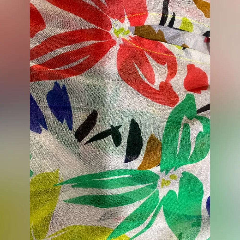 Velvet by Graham & Spencer Lucia Flutter Sleeve Top multi size x small new w tag Red - Image 8