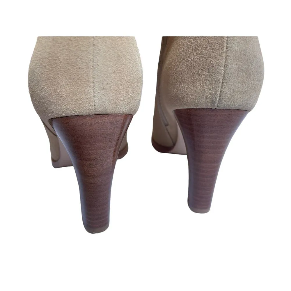 Paige Lacey Suede Western High Heel Boot in Sand Tan Size 9.5 - Image 6