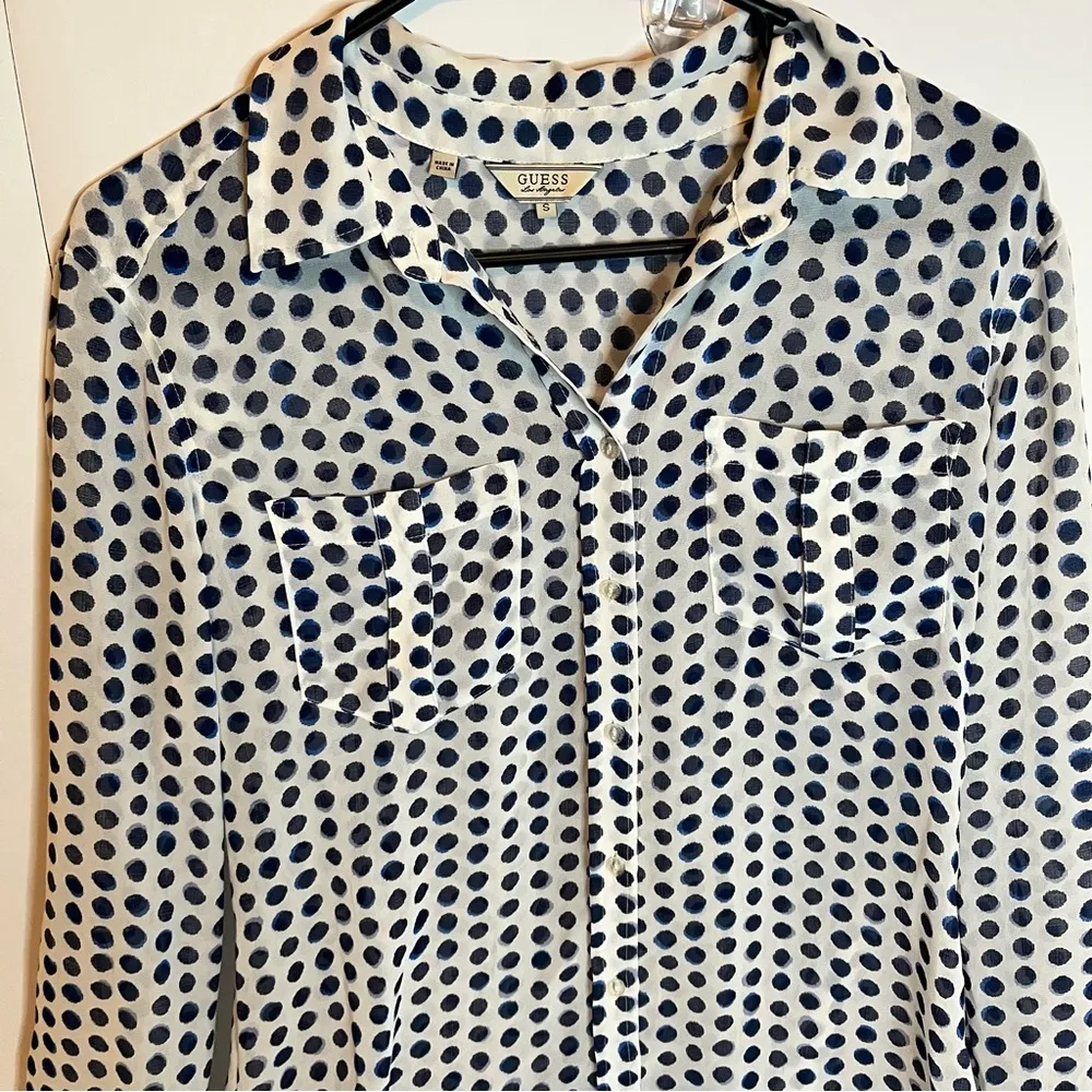 Guess by Marciano  Blue and White Button Down Shirt - Image 2