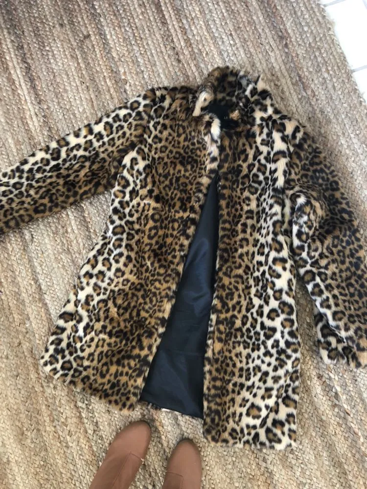 SheIn FAUX FUR LEOPARD PRINT JACKET - Image 4