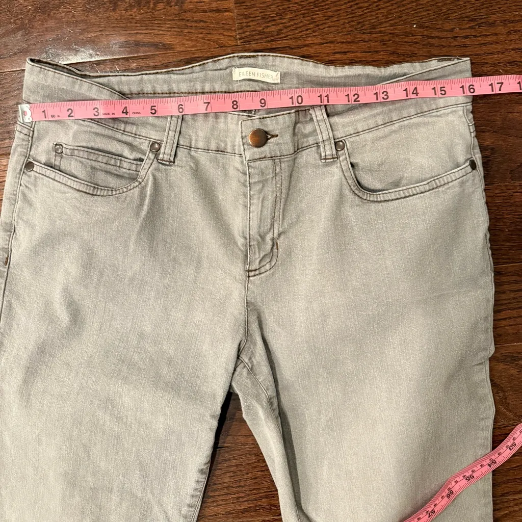 EILEEN FISHER Gray Organic Cotton Skinny Jeans – Size 10 - Image 5