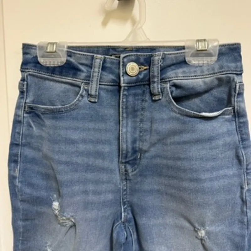 So Jeans Womens Size 0 Long 24 W Super High Rise Jegging‎ Blue Ripped Distressed - Image 6