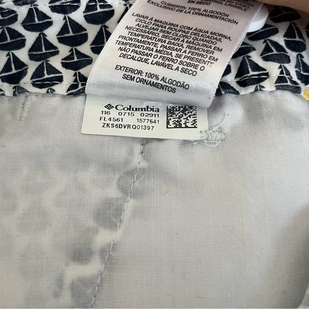 COLUMBIA PFG Super Bonehead Shorts Sailboat Print Cotton Womens Size 14 - Image 9