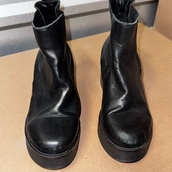 Musse & Cloud Black Midi Ankle Combat Boot Women's 7 - Image 2