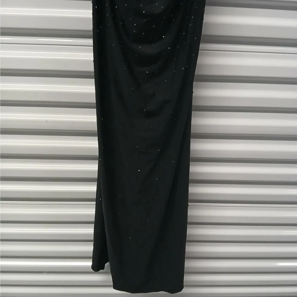 $478 NWT Faviana Women's Formal Evening Gown Size 6 Black Beaded Dress Prom - Image 9