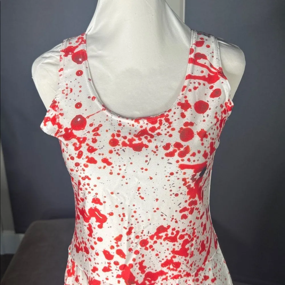 Women’s Blood Spatter Skater Dress Great for Halloween Size XL NEW White - Image 4