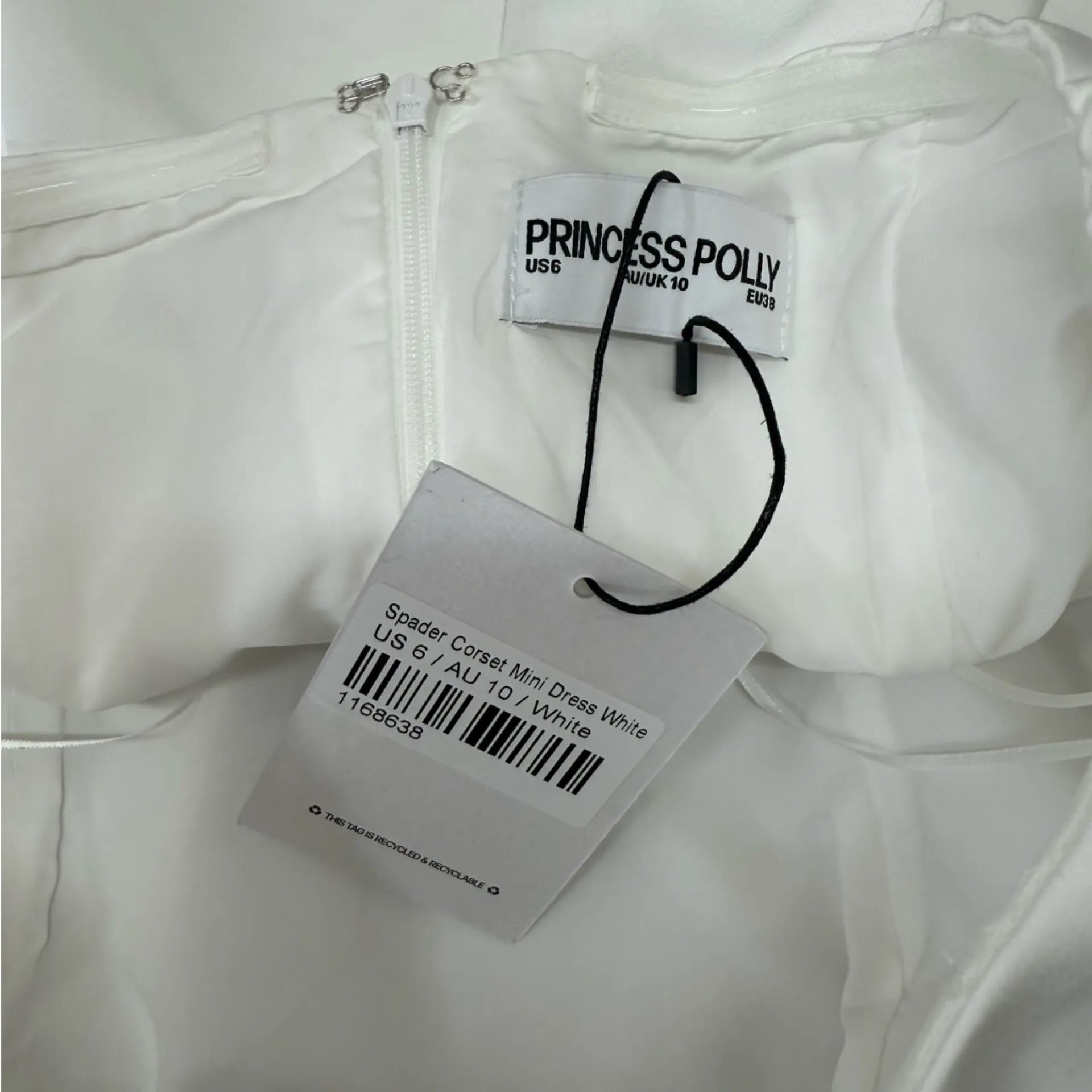 Princess Polly Spader Corset Mini Dress White Petite size 6 NWT‎ - Image 3