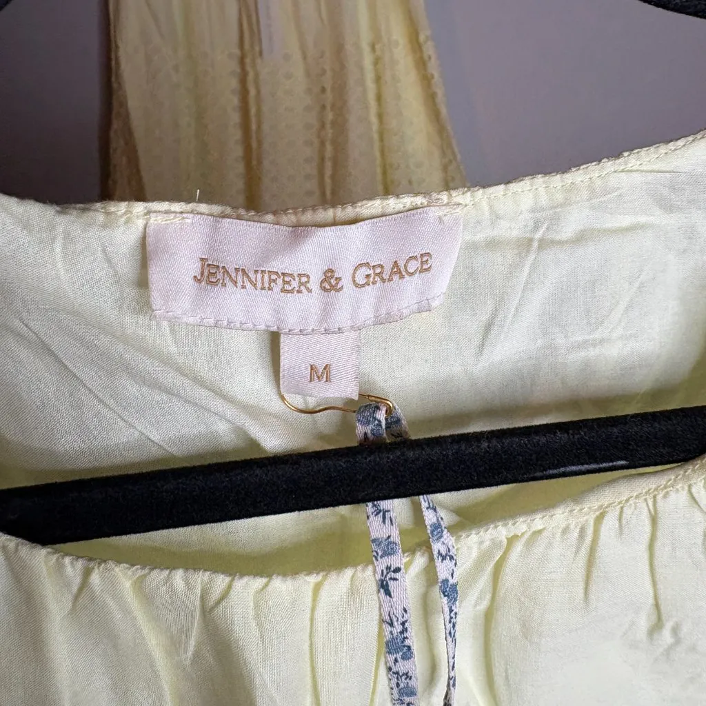 NWT Jennifer & Grace butter yellow eyelet embroidered skirt tank set Size M - Image 4