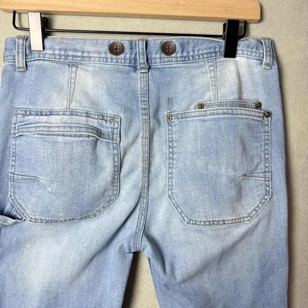 Free People Women’s Boyfriend Distressed Carpenter Jeans Light Wash size 25 - Image 6