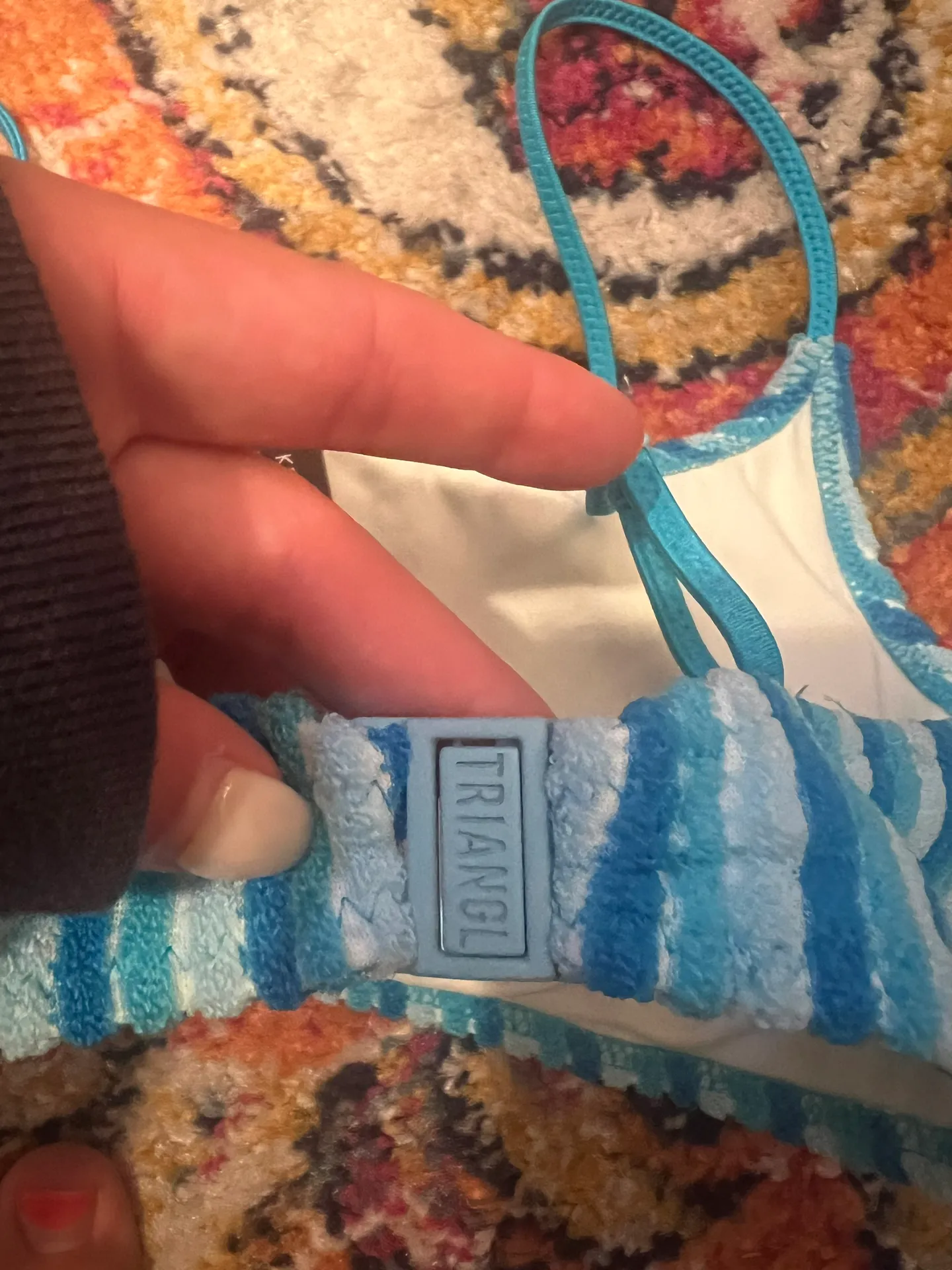 Triangl Blue Striped Terry Cloth Bathing Suit  - Image 9