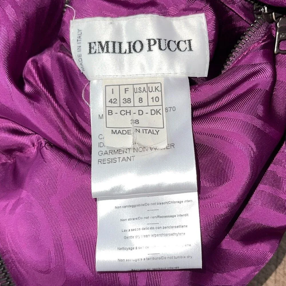 Emilio Pucci 17YC10 Reversible Hooded Puffer Vest Size 8 Fuchsia And Floral Prin - Image 9