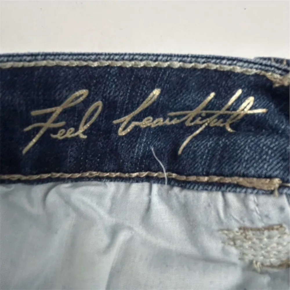 White House Black Market Women's Size 8 Blue Straight Crop Jeans - Image 2