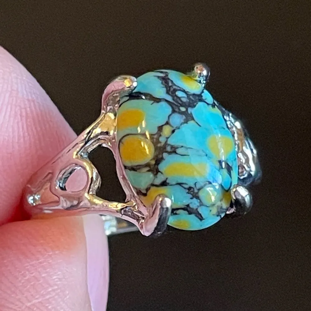 Mixed 3 color gemstone S925 silver ring size 9.5 - Image 6