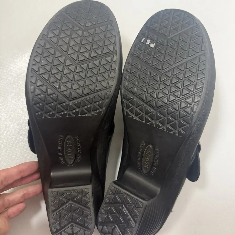 Klogs Black Leather Buckle Slip - Image 8