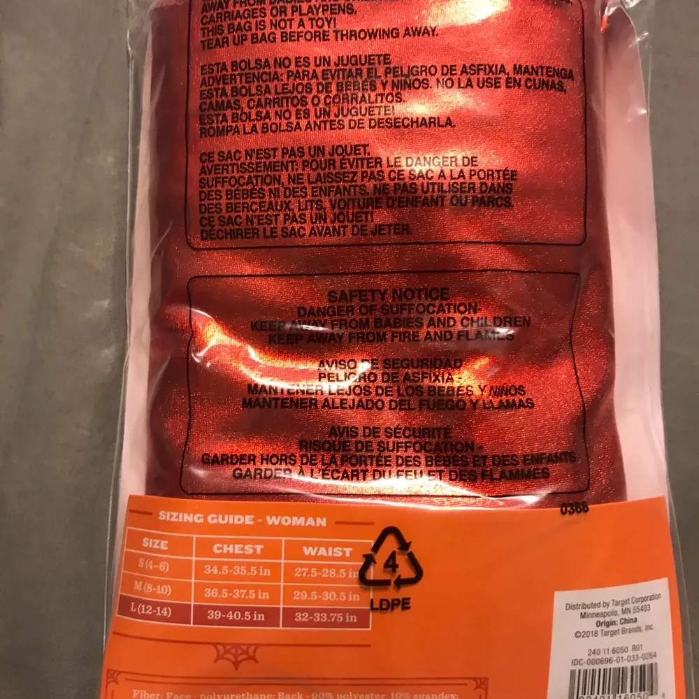 Adult costume red glitter leggings Size L - Image 2