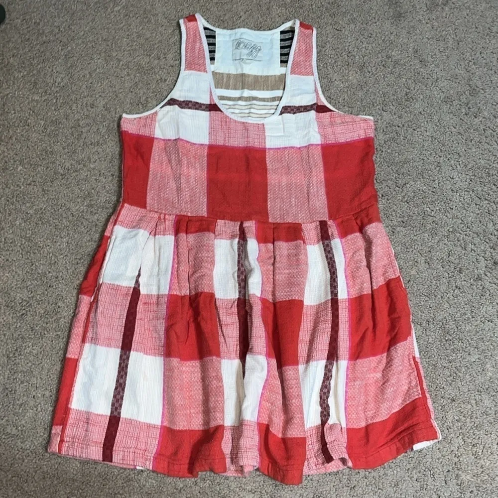 Ace & Jig Boardwalk Dress Doublecloth‎ Cotton Rouge Red Plaid Large - Image 4