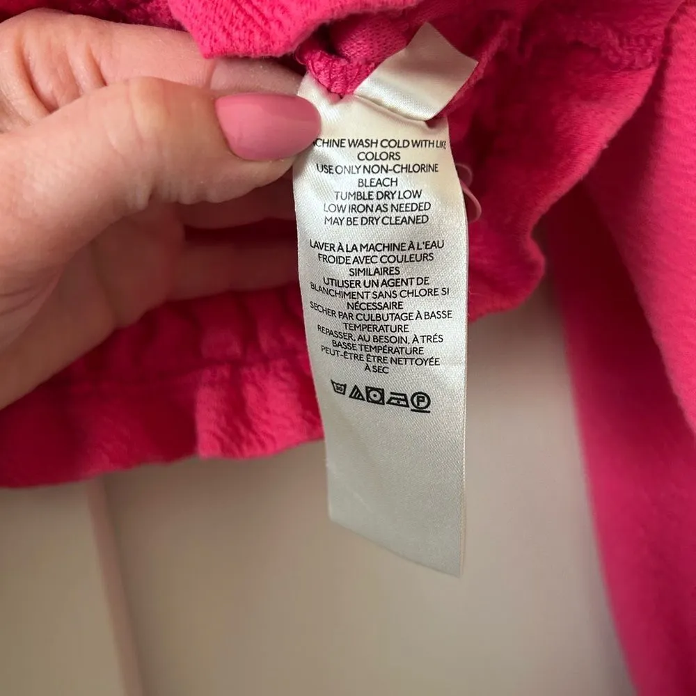 Maeve by Anthropologie Pink Crepe Sweater Women's Size XL Magenta Smocked - Image 7