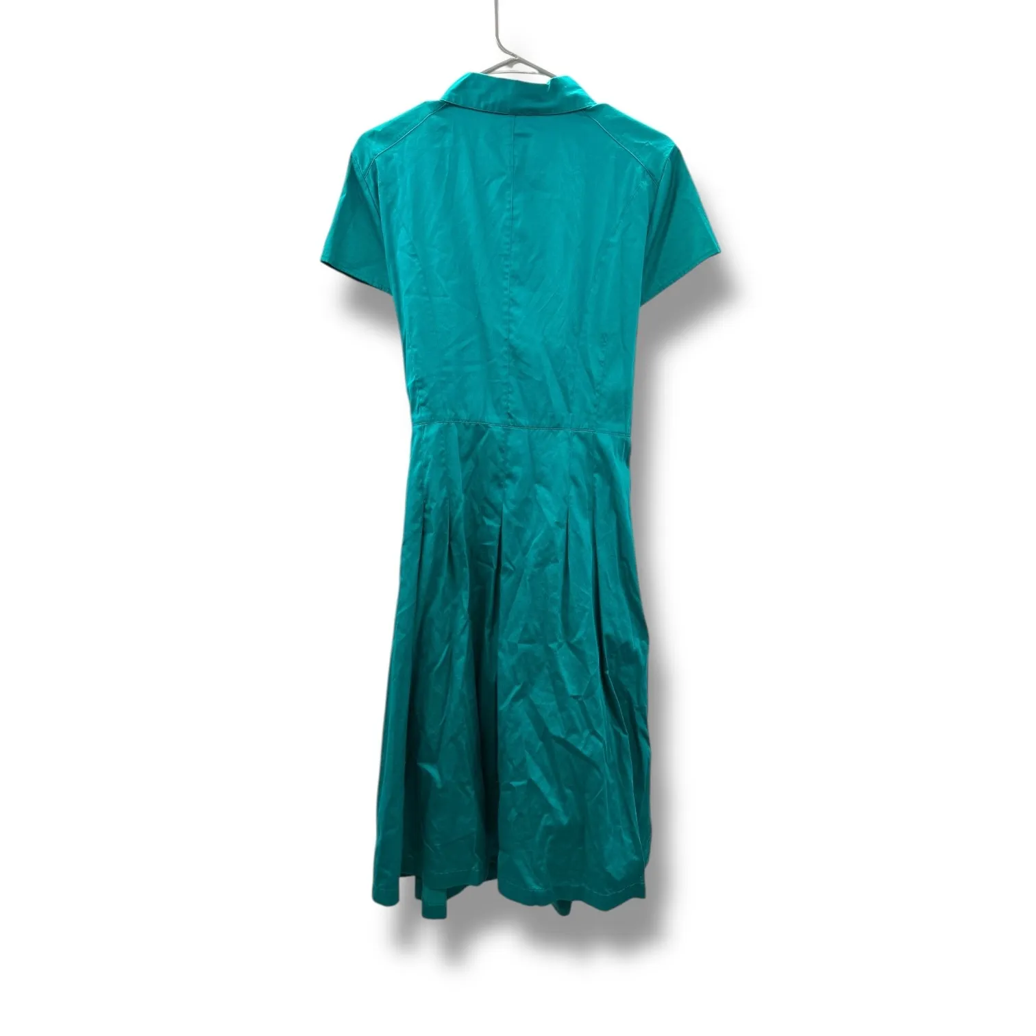 Alfani Tie Waist Shirt Dress Women's 18W Teal Short Sleeve Button Front - Image 2