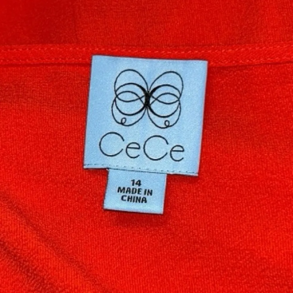 $139 CECE NEW Women’s Red Ruffled-Sleeve Cascading Belted Fit & Flare Dress 14 - Image 10