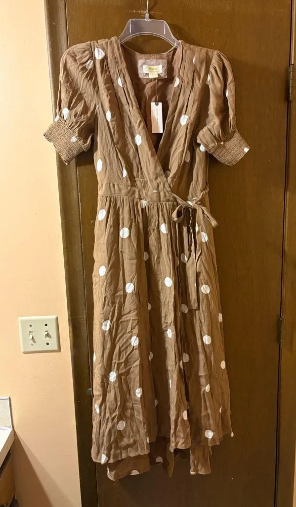 NWT Anthropologie Maeve Bernice Polka Dot Wrap Dress - Image 2