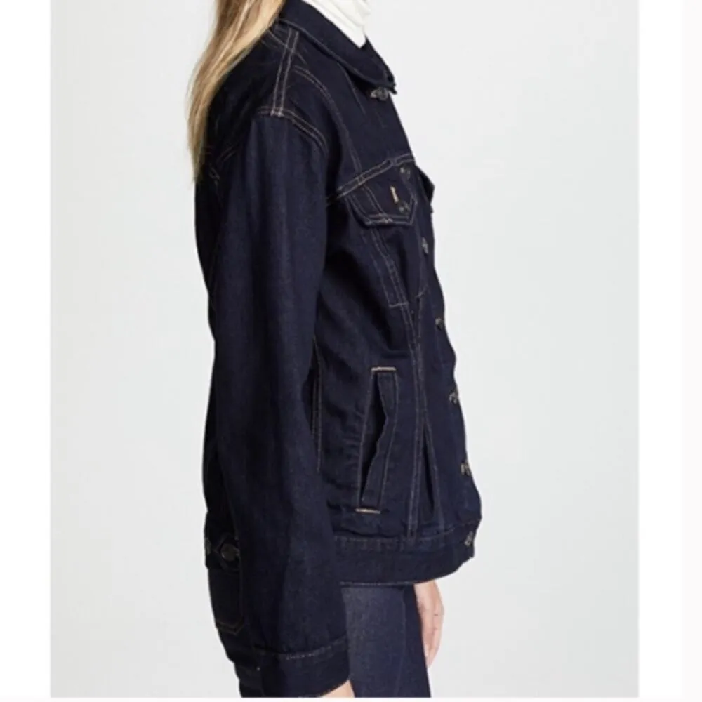 Current/Elliot The Corset Denim Trucker Jacket - Image 3