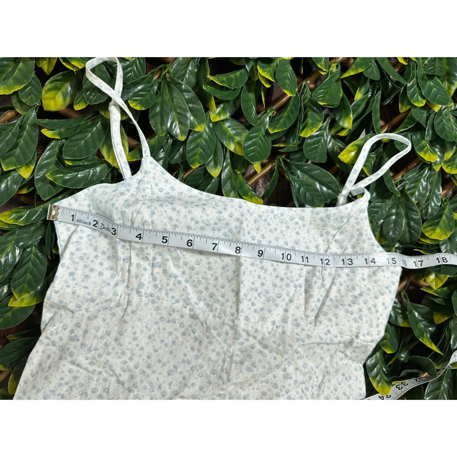 Brandy Melville Cottagecore MADE IN ITALY White Blue Mini Dress Sz Small - Image 5