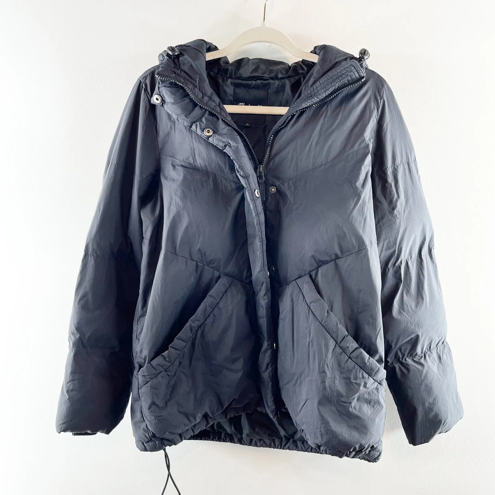 Madewell Quilted Puffer Parka Jacket Coat Black Small - Image 2