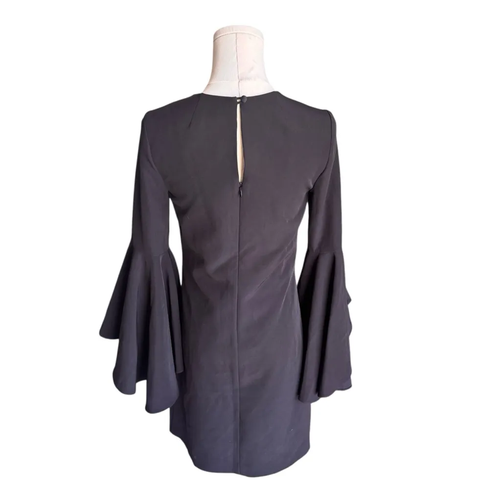 Milly - NWT Cady Nicole Ruffle Sleeve Dress Black Sz 0 - Image 6