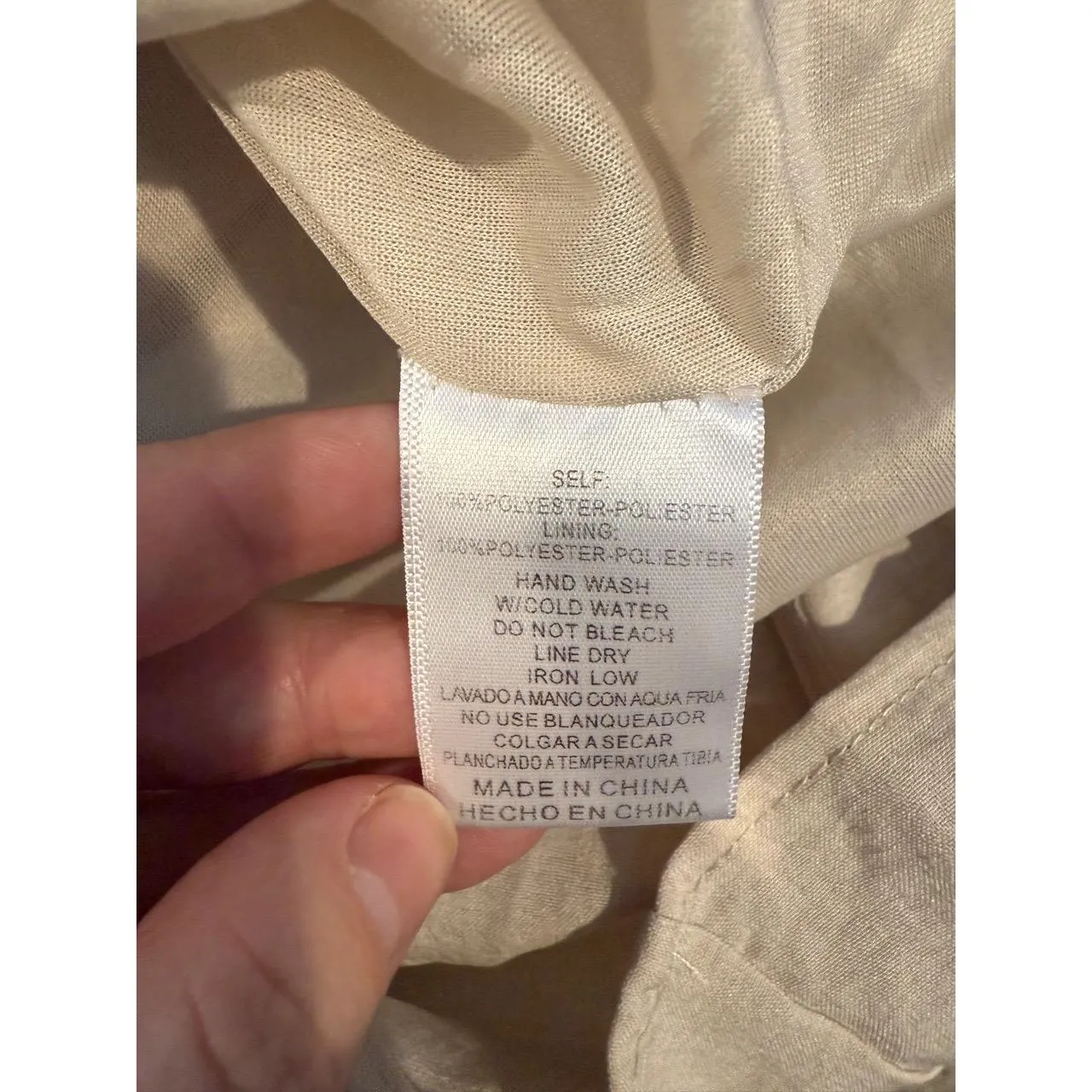 Listicle Tan Dress Women’s Size Large Sleeveless‎ Tiered Pockets Romantic - Image 4