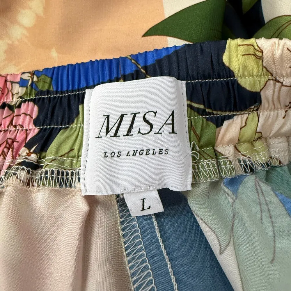 Misa Los Angeles Selena Pants Size L Lucid Dream Floral Side Slit Wide Leg - Image 8