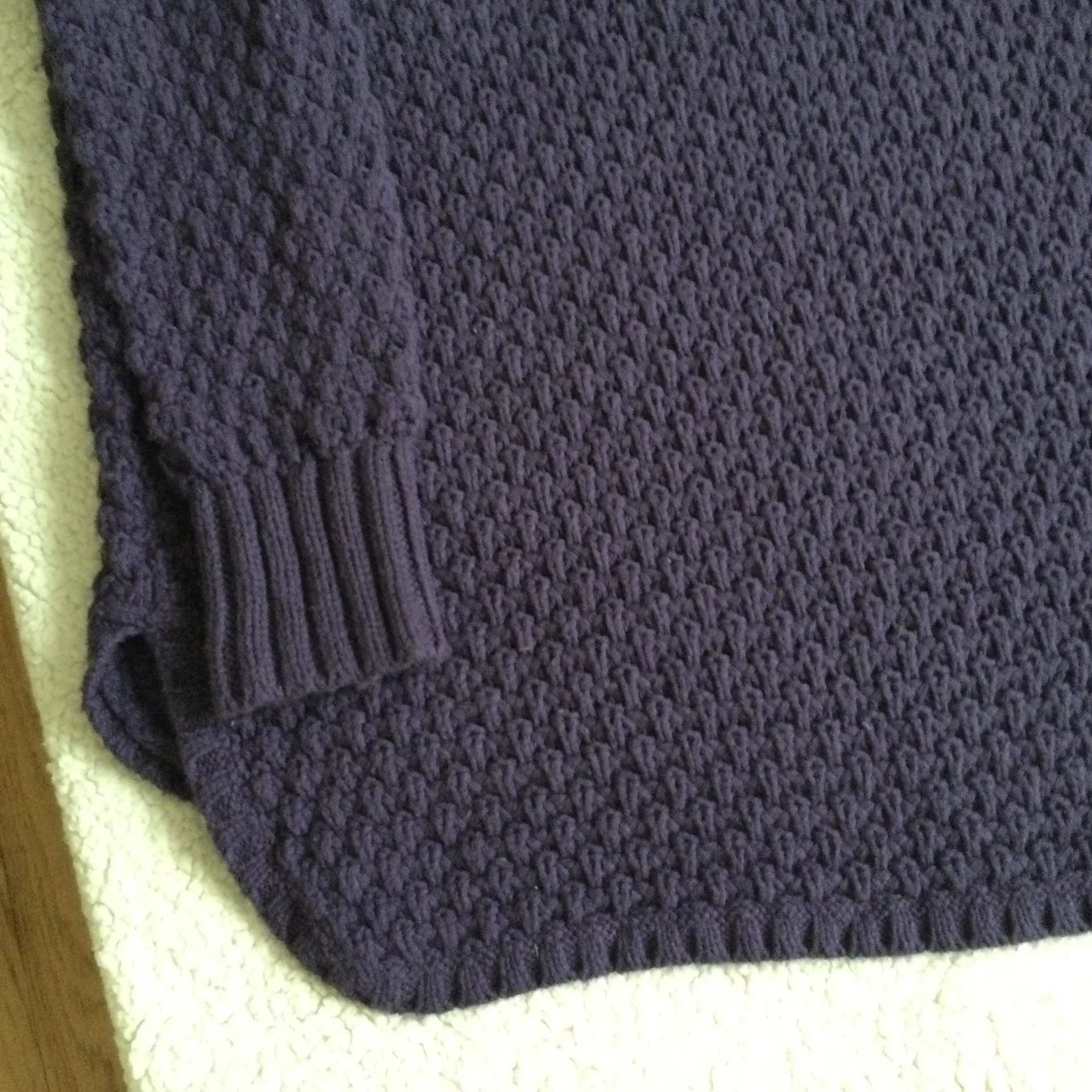 Mockneck Chunky Long Tunic Sweater Purple/Blue - Sz Medium - Image 14