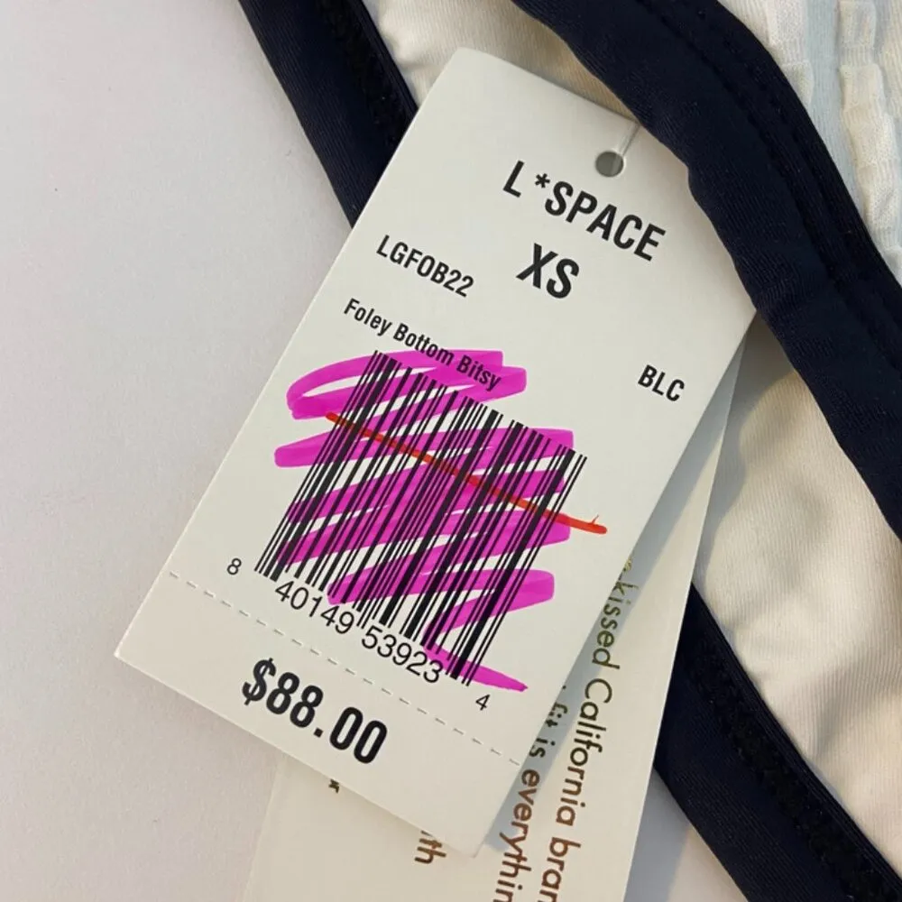 NWT L*Space White & Black Foley Bitsy Bikini Bottom - Image 7