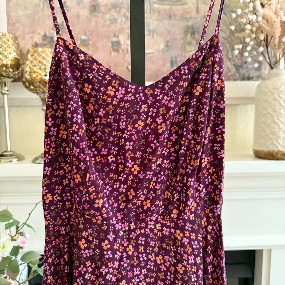 Boho Floral Slip Dress Smocked Cottagecore Summer Old Navy Stretch Sundress XS - Image 3