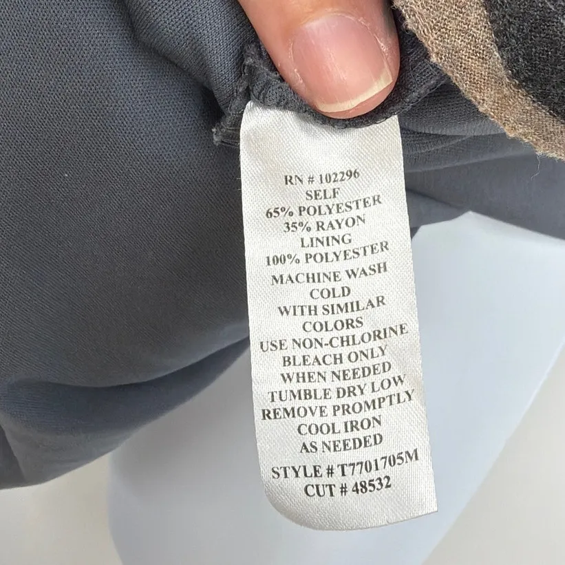 Connected Apparel Lagenlook Dress Sz 12 Striped Cowl Neck Earthy Grunge Neutral - Image 10