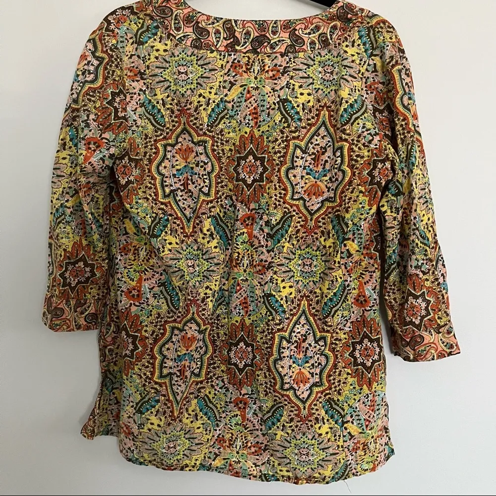 Grace Elements Grace Element Paisley Tunic Three Quarter Sleeves 100% Cotton. Size M - Image 7