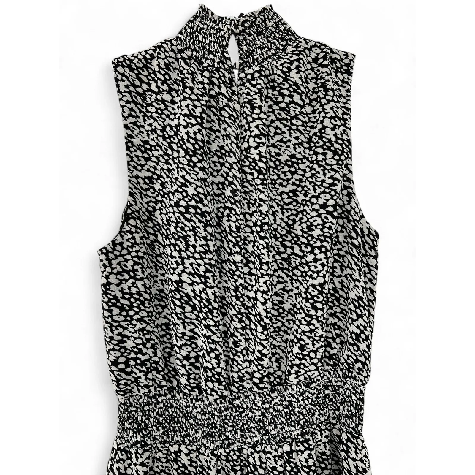 NWT EXPRESS | XS | Dress Mini Animal Print Sleeveless Mock Neck Tiered Ruffle - Image 4