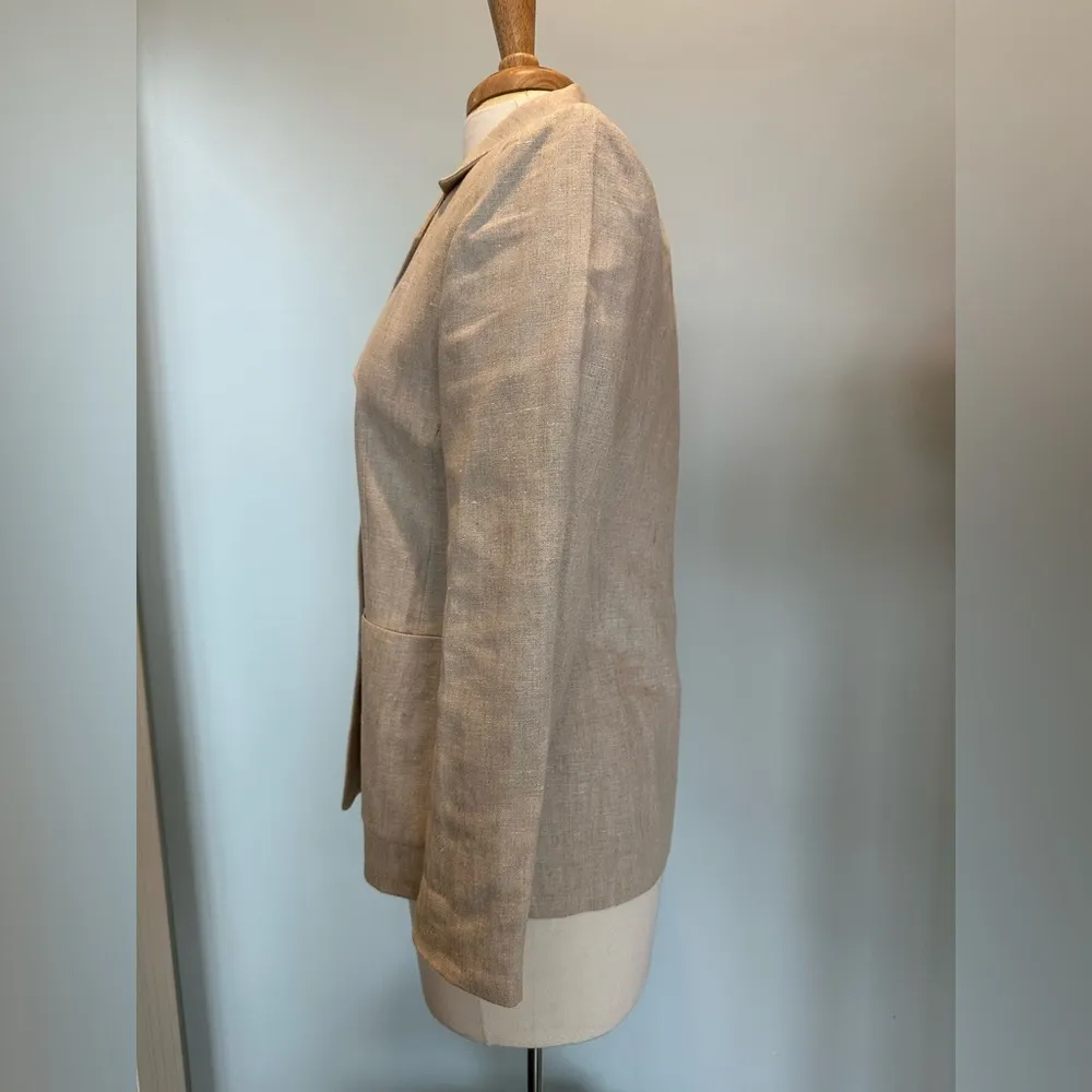 Bagatelle 100% Linen Khaki fitted 3 button blazer Inner liner pockets Size 6 - Image 7