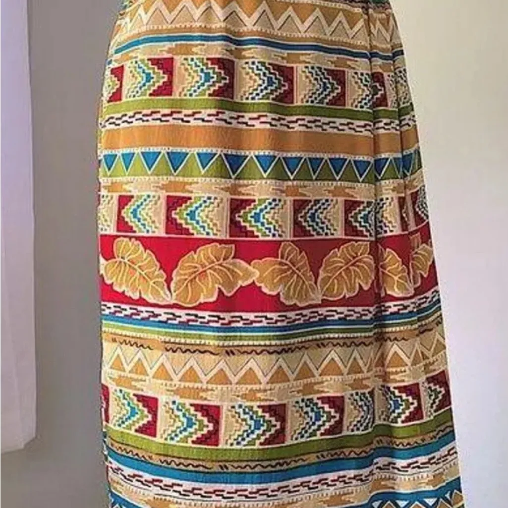 Krass & Co NWT silk tribal print skirt Tan Size undefined - Image 2