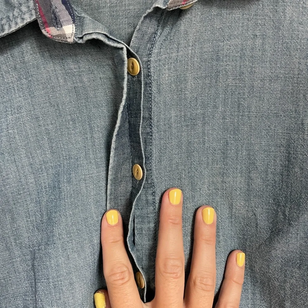 Lightweight Denim Chambray Button Down shirt long sleeve - Image 7