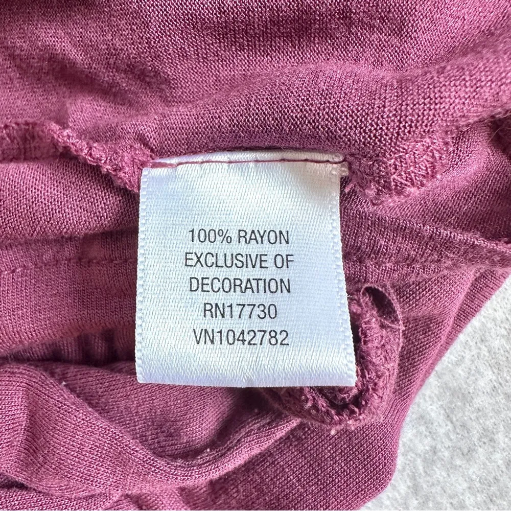 Converse One Star Flowy Top Womens L Purple Short Sleeve Lightweight Sheer Rayon - Image 6