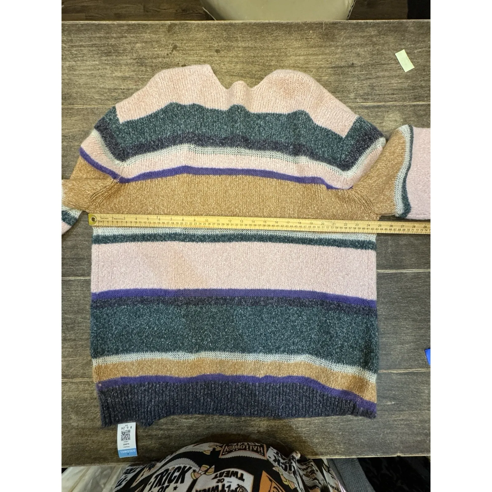 Veronica Beard Elizabeth Multicolored  Alpaca Open Front Oversized Cardigan - Image 9