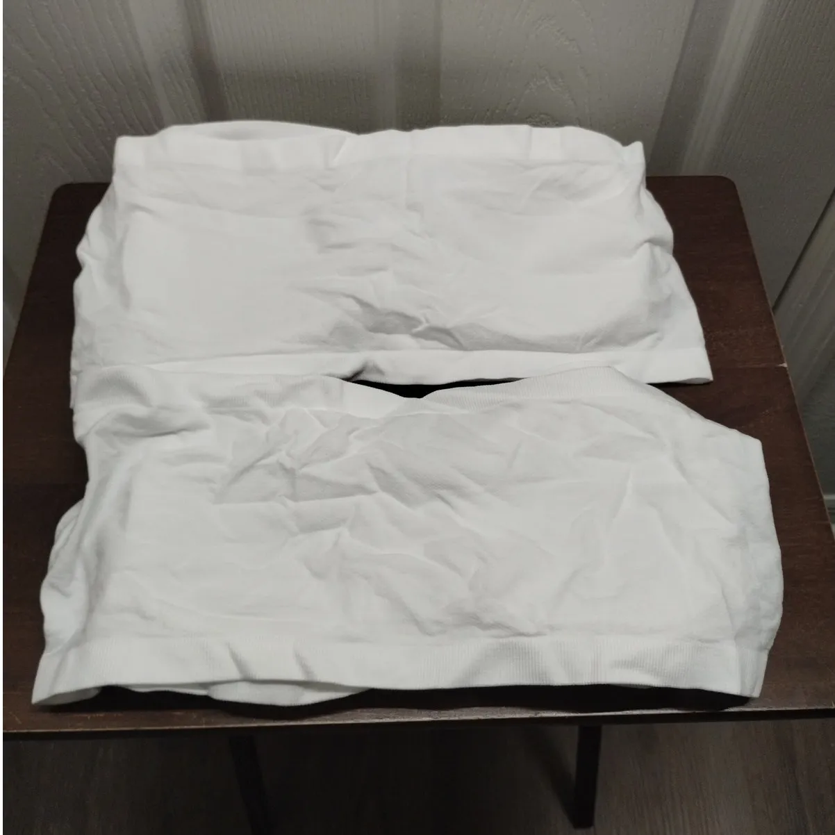 Real Field NEW Size 5X White Stretch Bandeau Tube Top Removable Pad Bra Set of 2 - Image 3