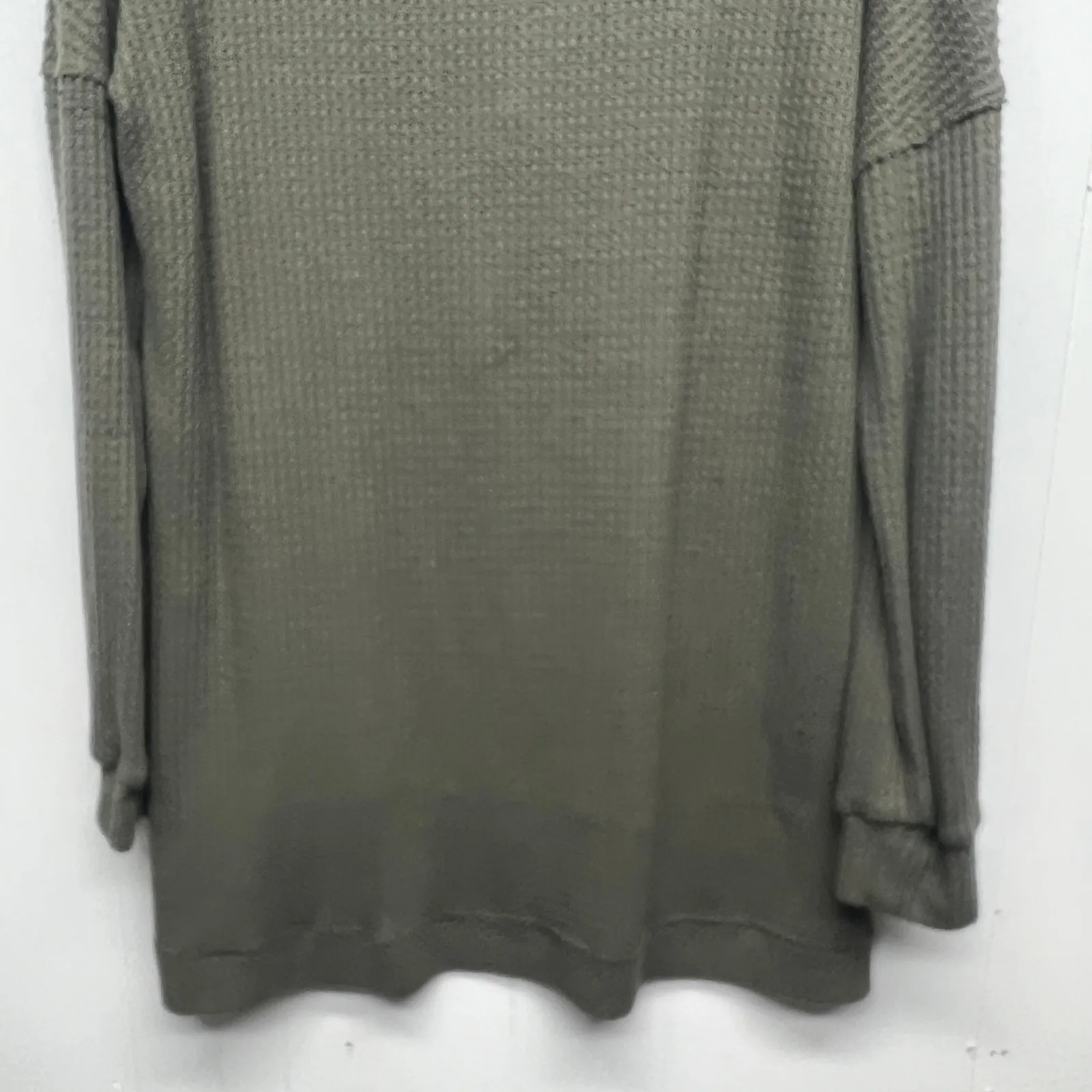 Caslon Henley Waffle Knit Camo Green Women's Thermal Sweater Large Long Sleeve - Image 8