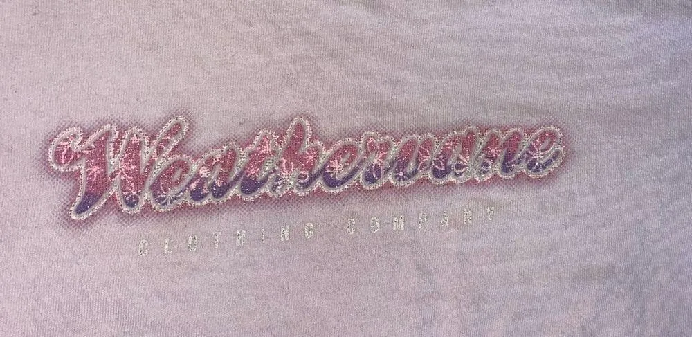 y2k weathervane pink graphic baby tee Size M - Image 2