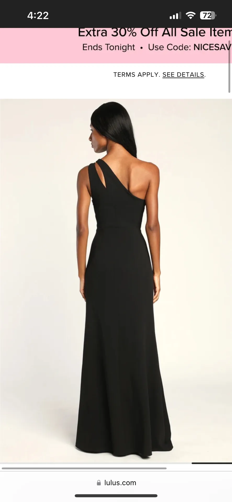 Lulus Black One Shoulder Maxi Dress - Image 2