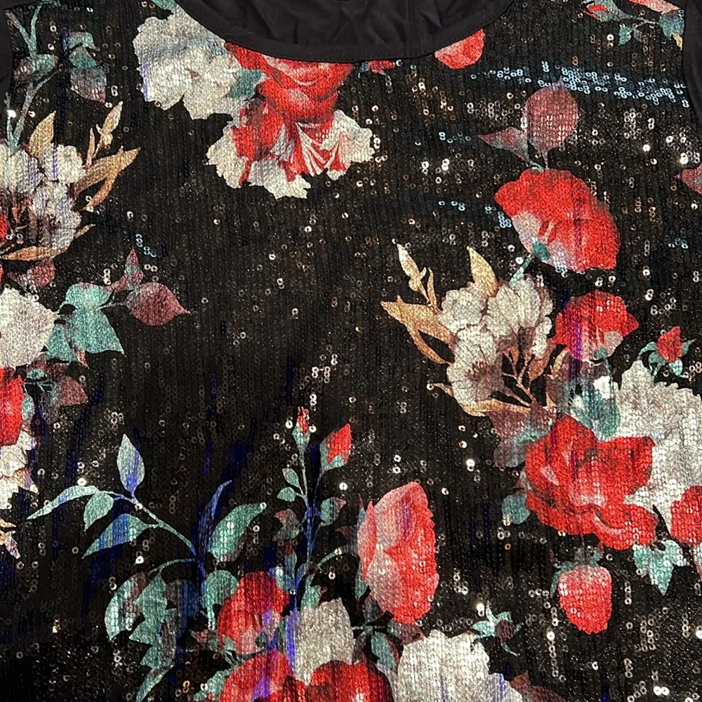 Dress barn floral sequins top women’s size XL - Image 2