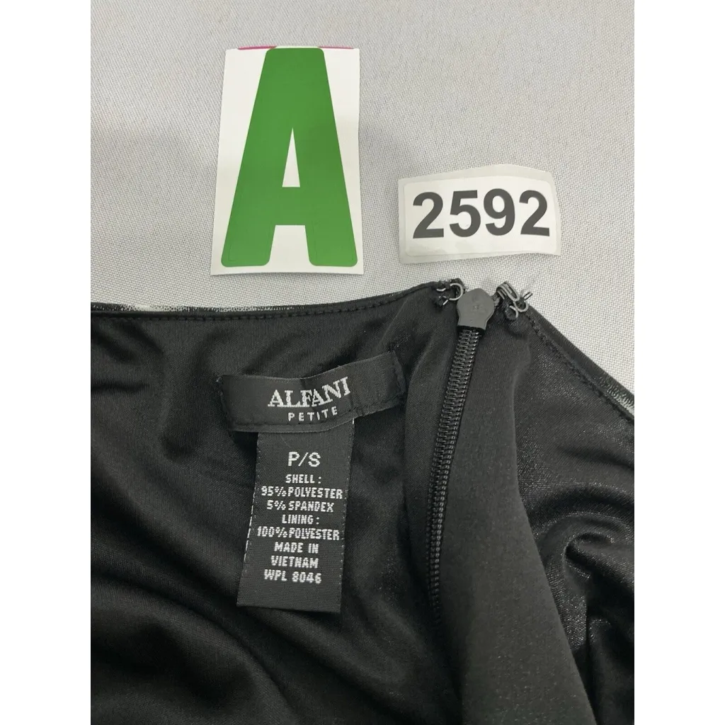 Womans Alfani P Small Black White Sleevless A Line Pleated Skirt Dress - Image 3