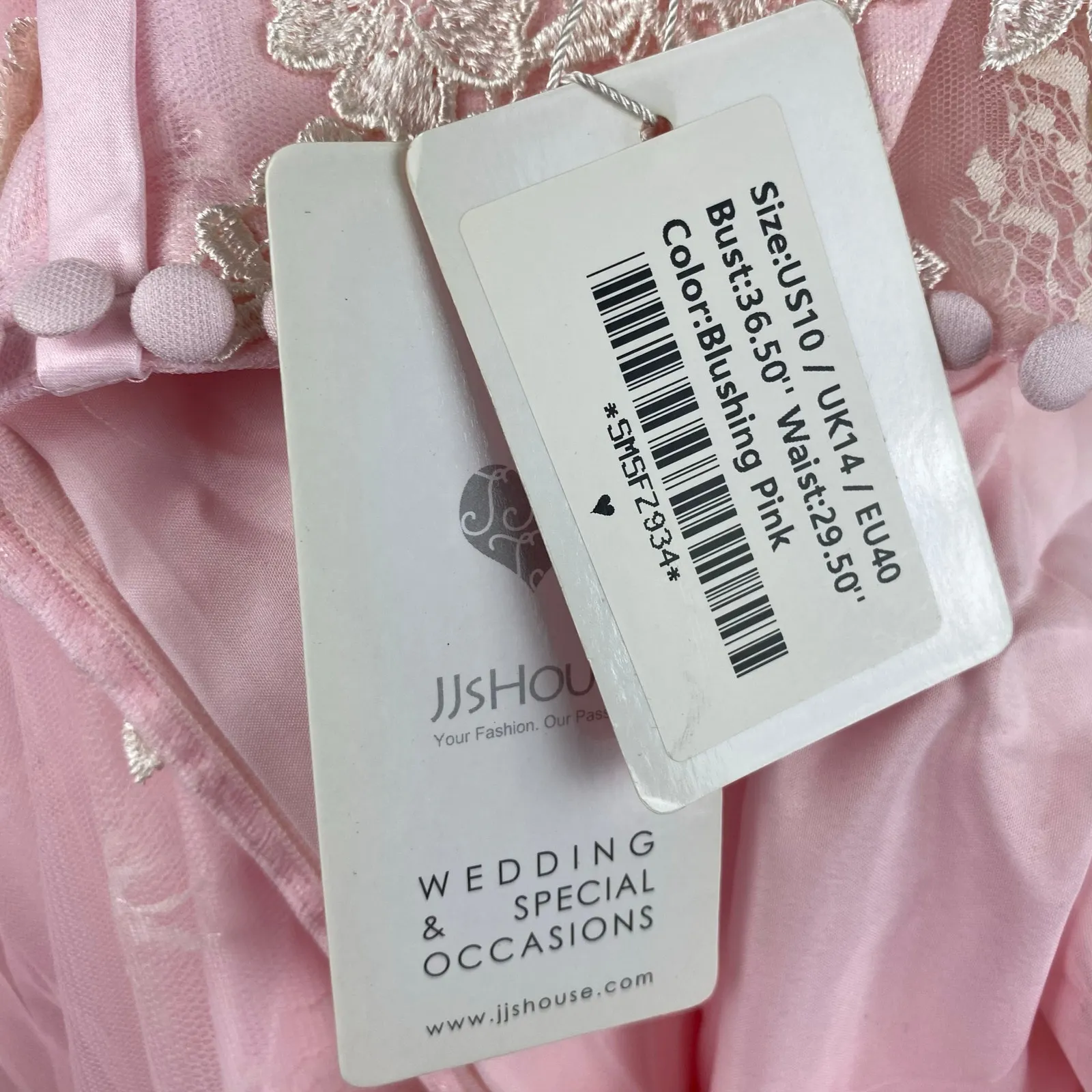 Jj’s House Blushing Pink Applique Lace Cap Sleeve Fit Flare Swing Dress Size 10 - Image 12