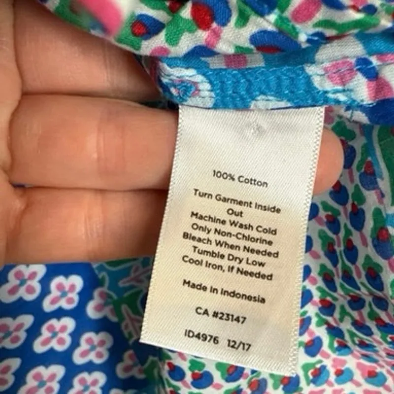 Talbots Floral Tulip Patchwork Colorful Long Sleeve Button Shirt EUC Sz S Petite - Image 10